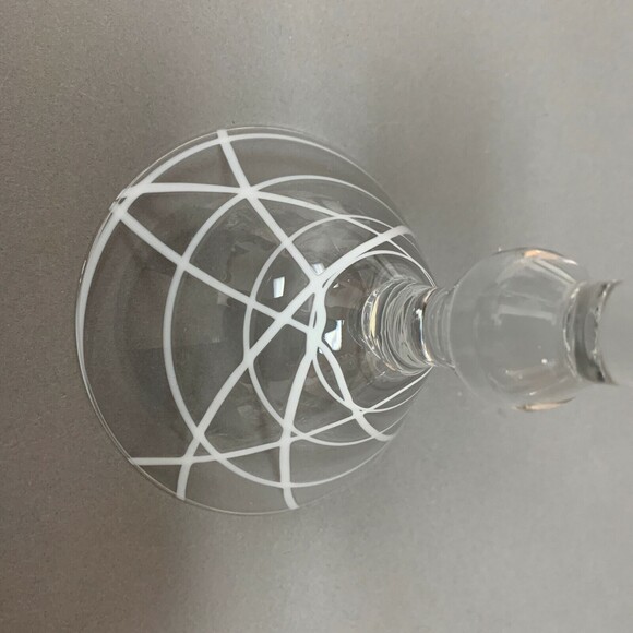 Pier 1 One Clear Stem Wine Glass Mouth Blown 7 3/8" high - Picture 5 of 6